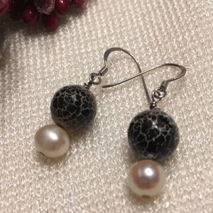 🍀Natural beads earrings with SS hooks.✨